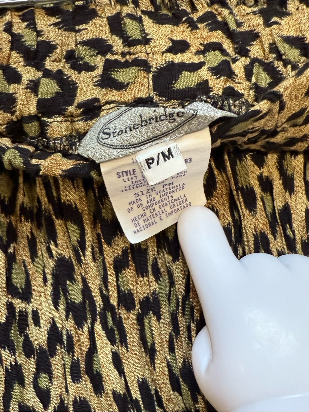 Leopard print pleated maxi skirt size s/m 100% rayon - Picture 7 of 7